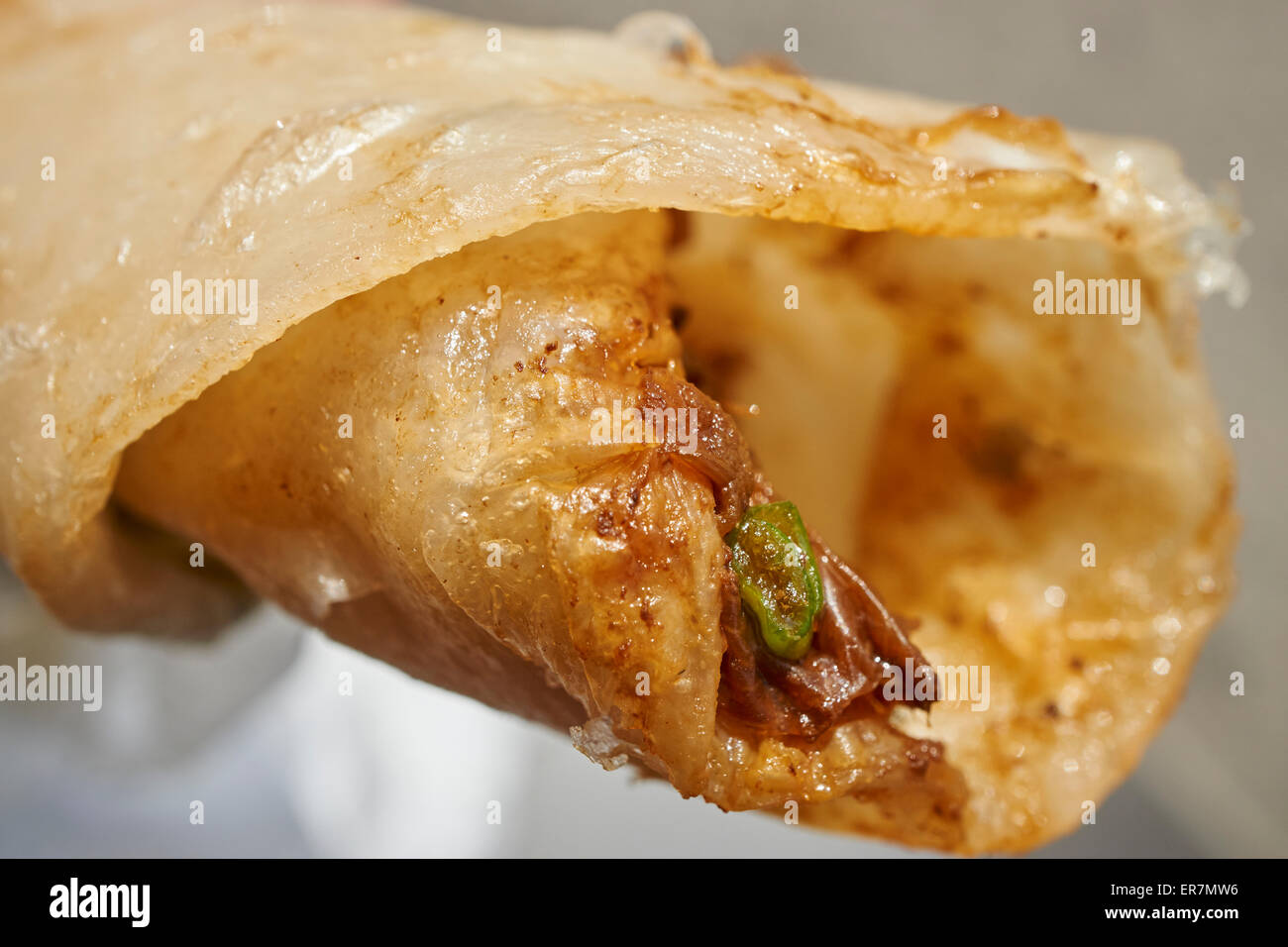 Chinesisches Rindfleisch roll Stockfoto