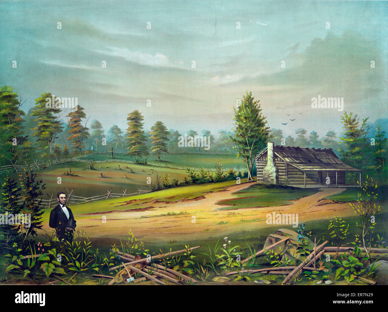 Pioneer Home von Abraham Lincoln Stockfoto