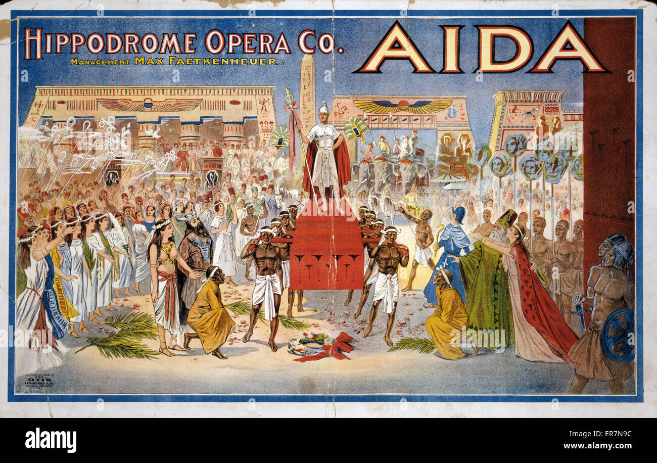Aida. Plakat zeigt eine Szene aus dem Spektakel Aida Date c1908. Aida
