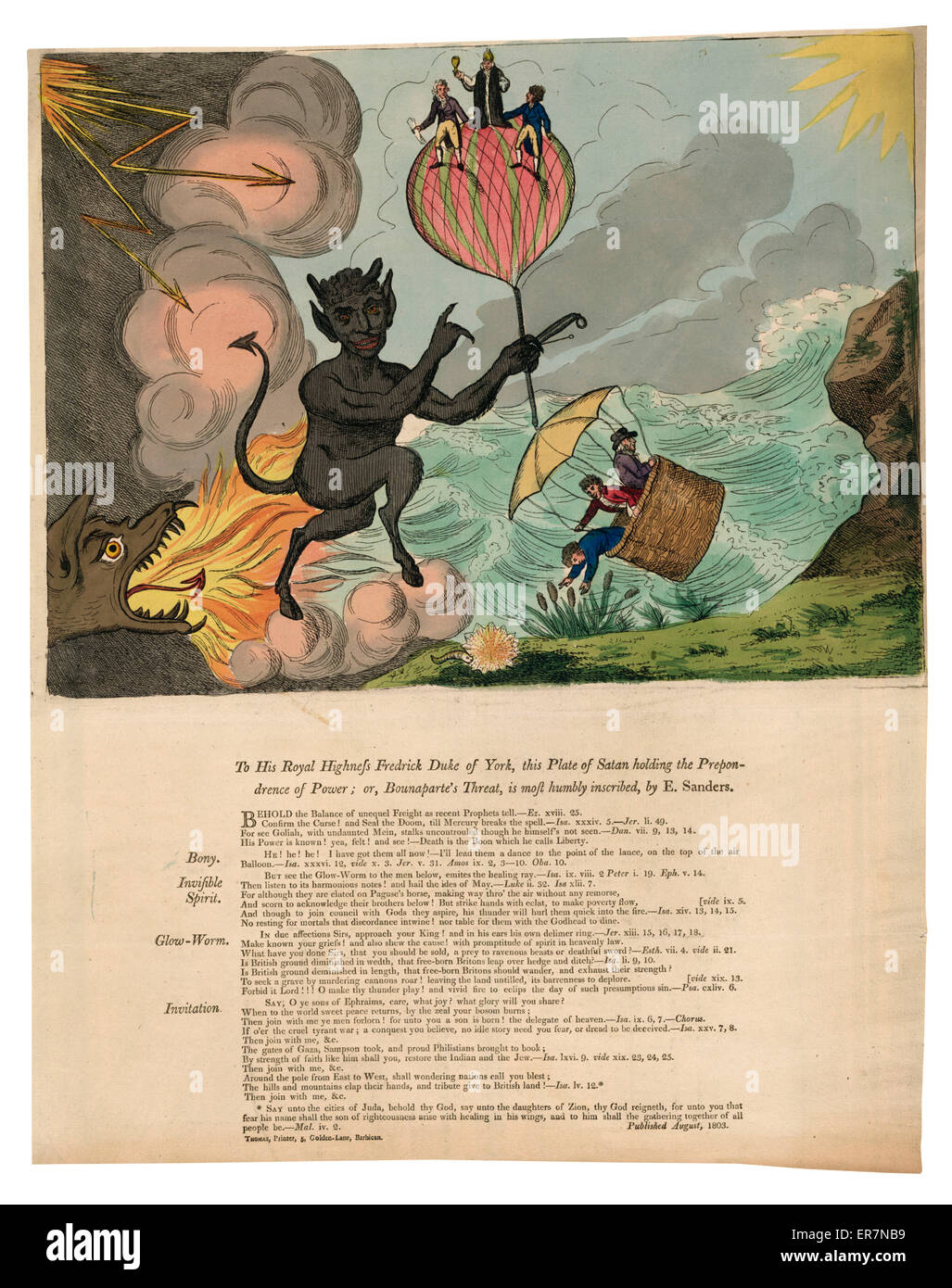 An seine königliche Hoheit Fredrick Duke of York, diesen Teller S. Stockfoto