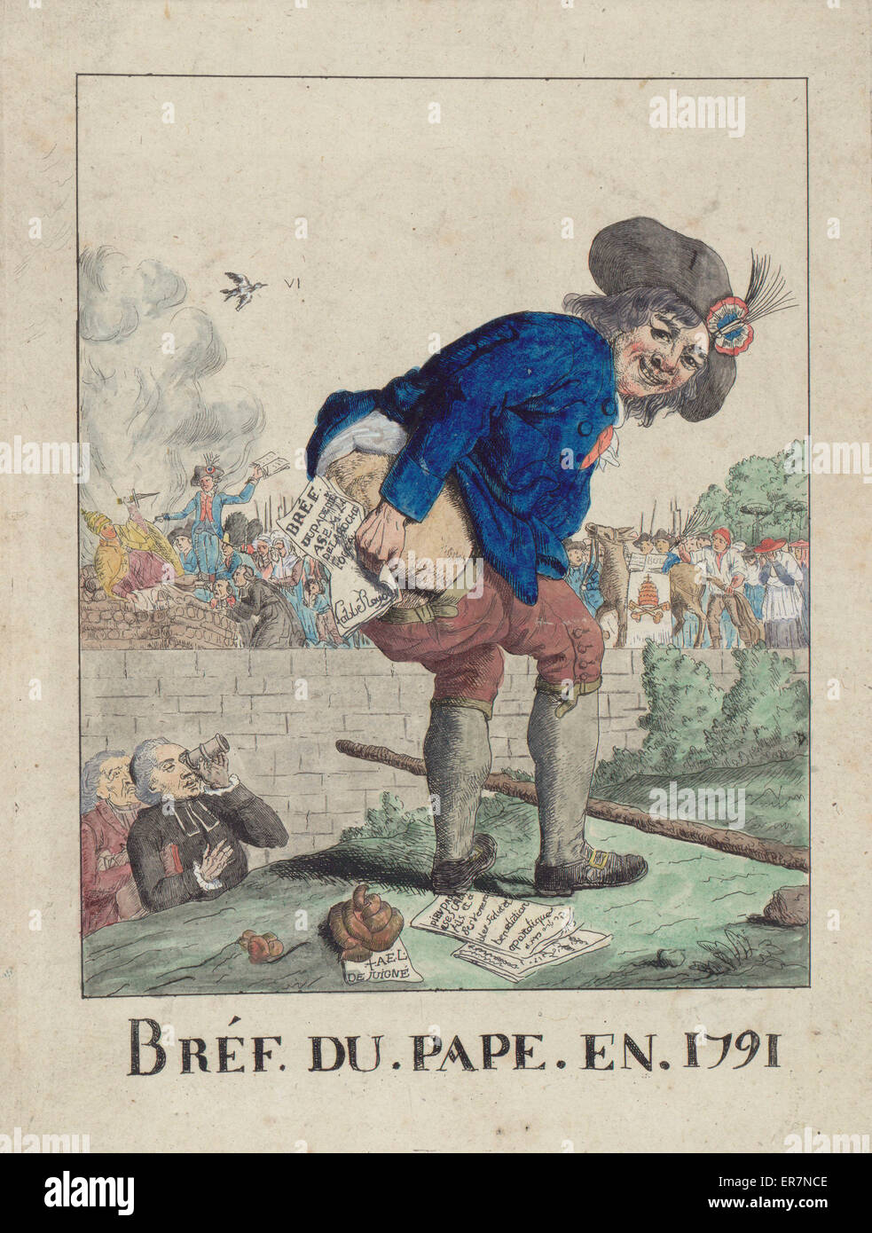 BREF du Pape en 1791 Stockfoto