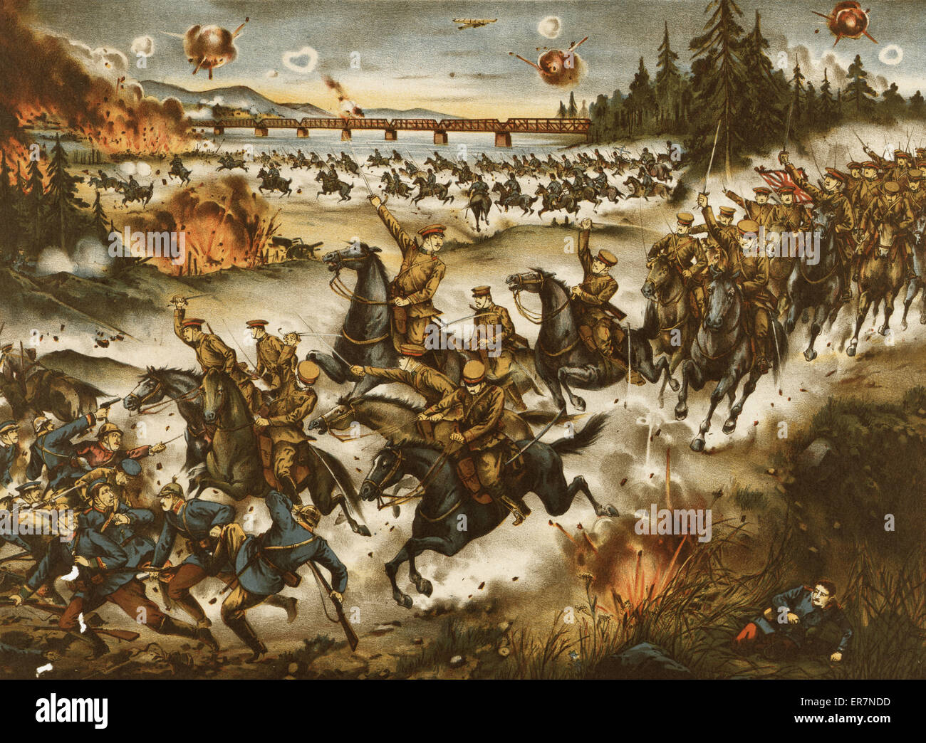 Die japanische Kavallerie hat Hobarovsk in Besitz genommen Stockfoto