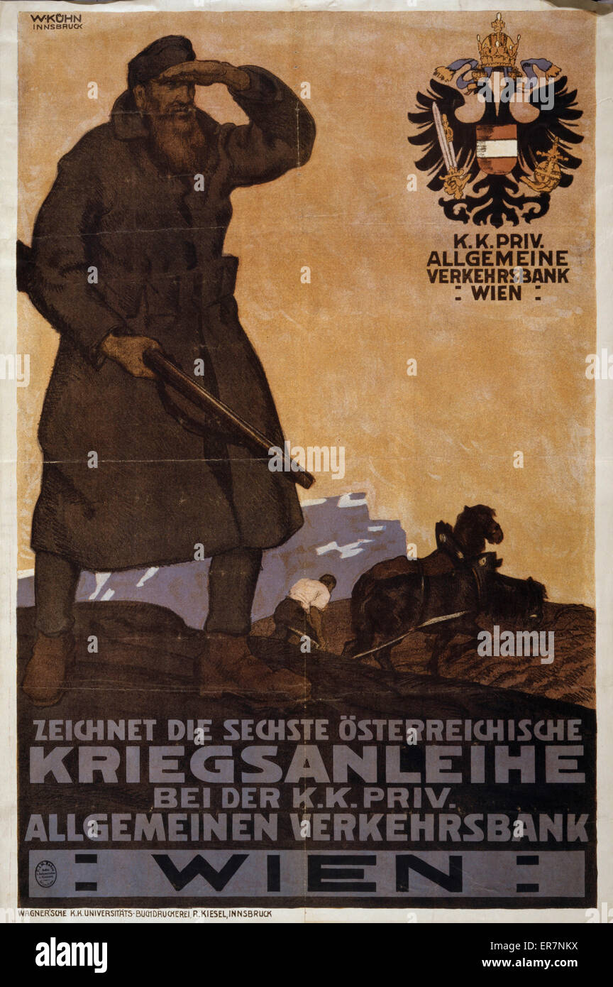 Die sechste osterreichische kriegsanleihe Stockfoto