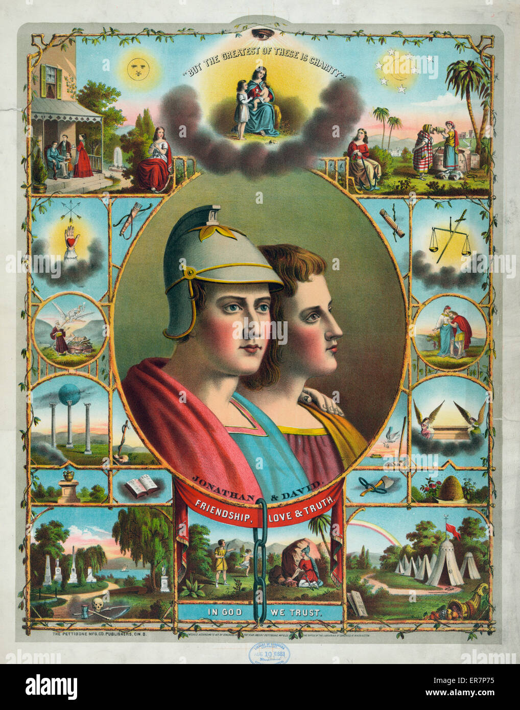 Auf Gott vertrauen wir Stockfoto