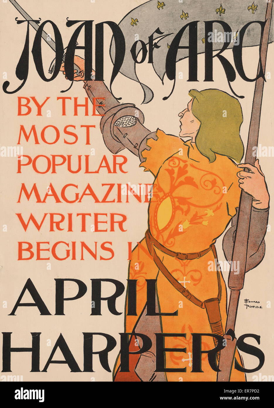 Jeanne d'Arc, von der beliebtesten Zeitschriftenschriftstellerin, beginnt in Stockfoto