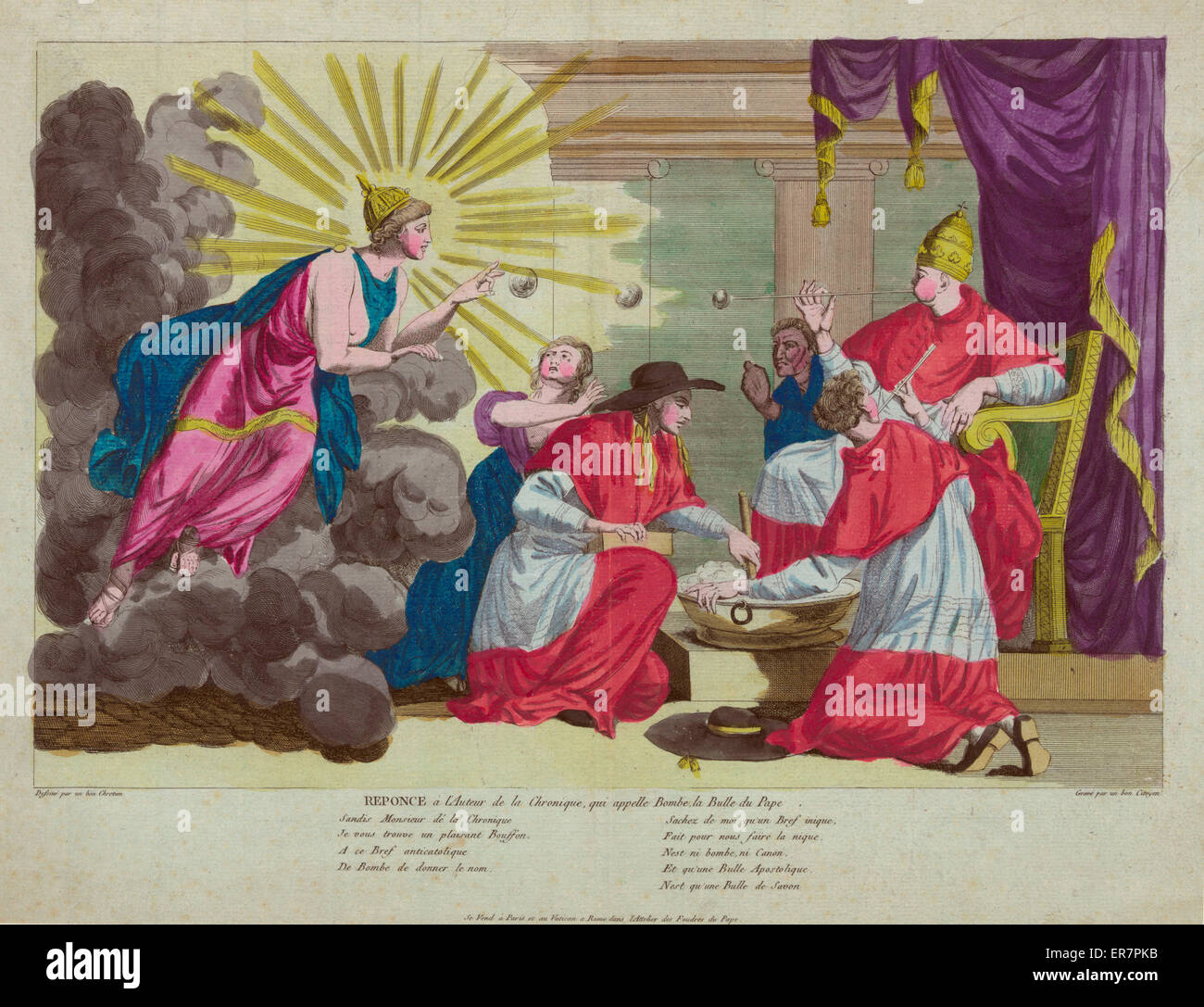 Reponce e l'auteur de la chronique, qui appelle bombe la bul Stockfoto