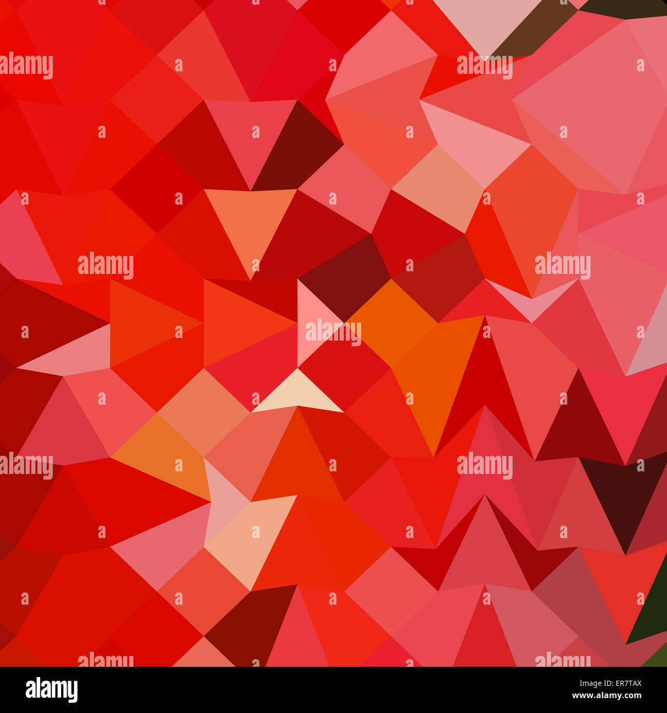 Niedrige Polygon Stil Illustration ein Bonbon Apfel rot abstrakten geometrischen Hintergrund. Stockfoto