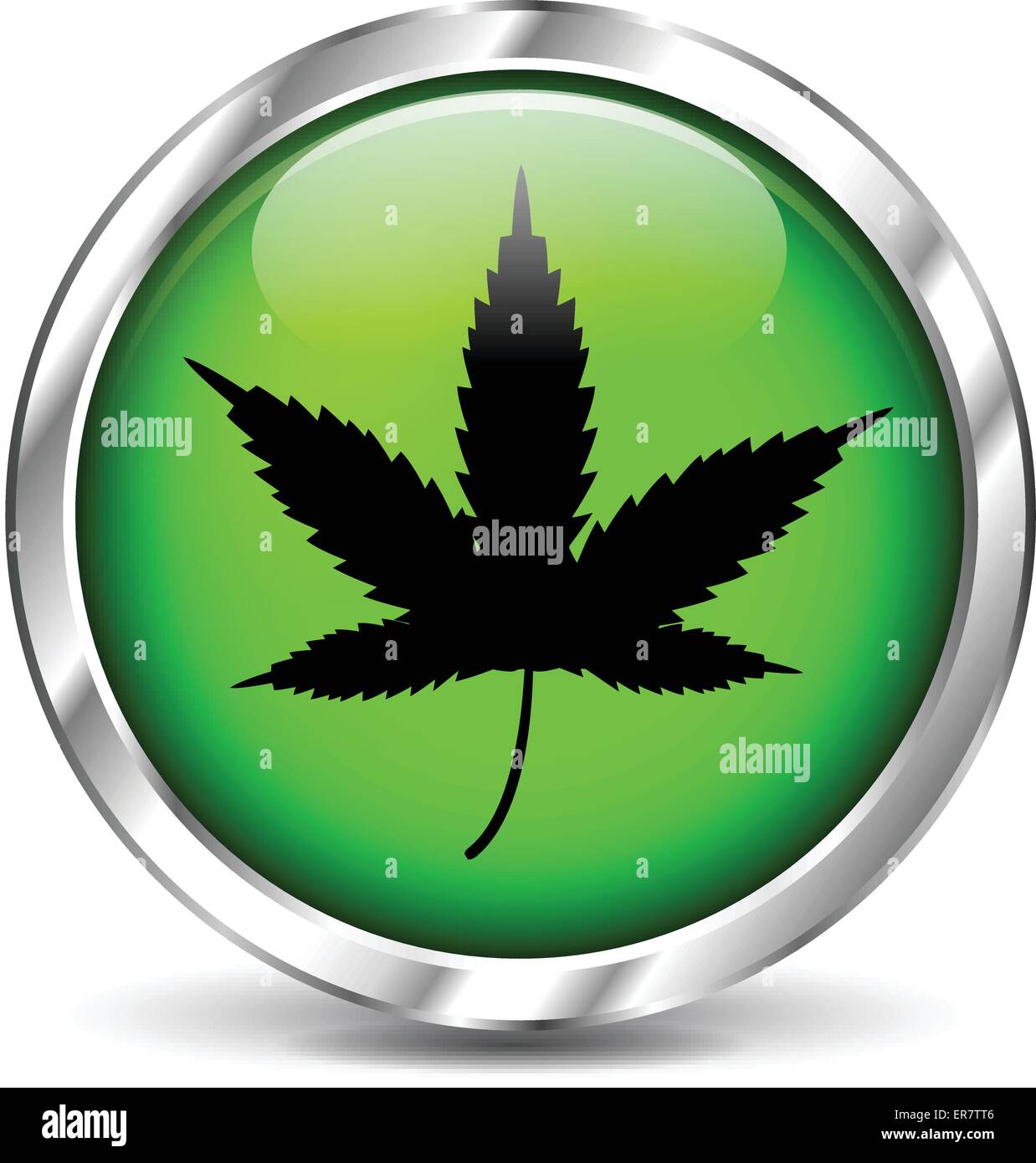 Vektor-Illustration von Cannabis grüne Symbol auf weißem Hintergrund Stock Vektor