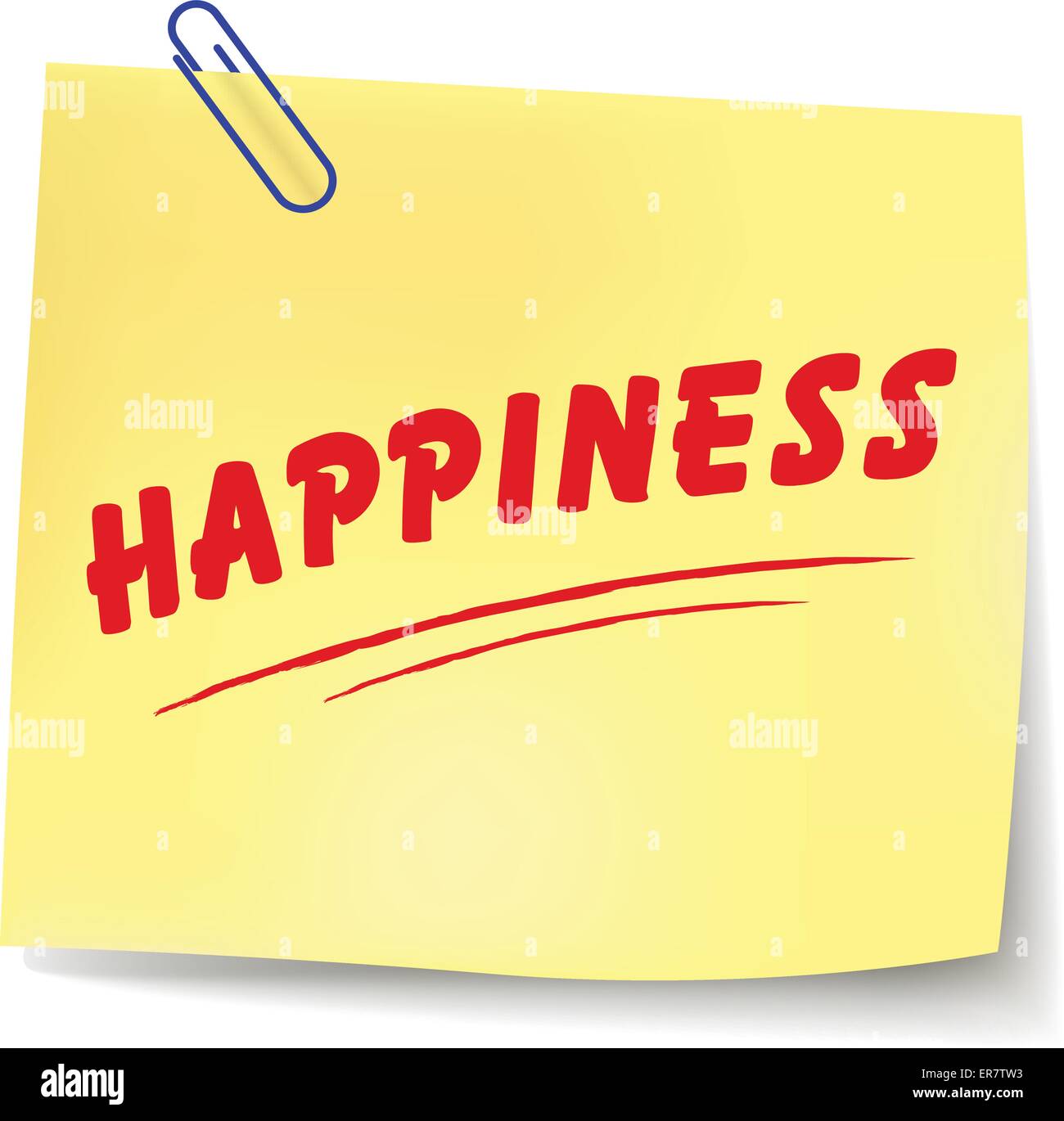 Vektor-Illustration von Glück Papier Nachricht auf weißem Hintergrund Stock Vektor