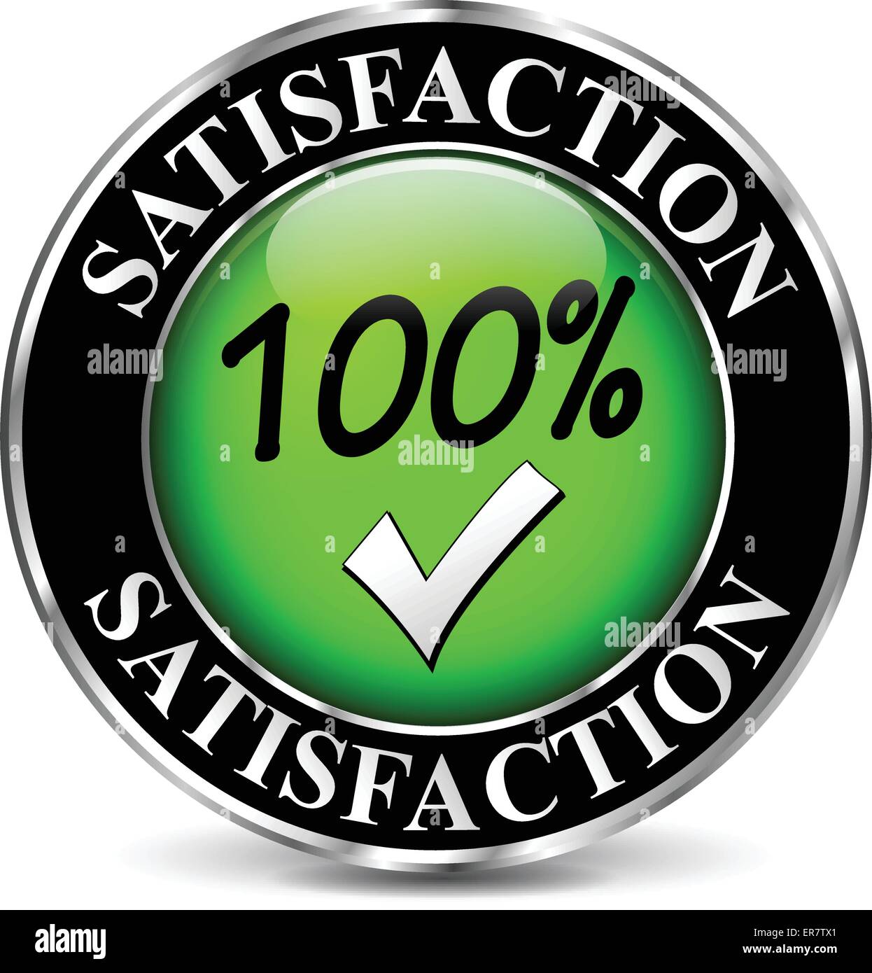 Vektor-Illustration von Zufriedenheit grüne Symbol auf weißem Hintergrund Stock Vektor