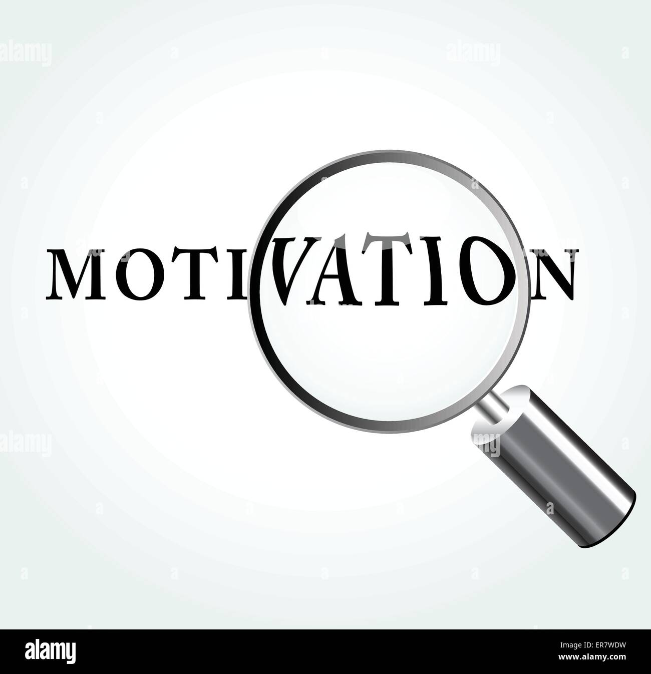 Vektor-Illustration von Motivation Konzept mit Lupe Stock Vektor