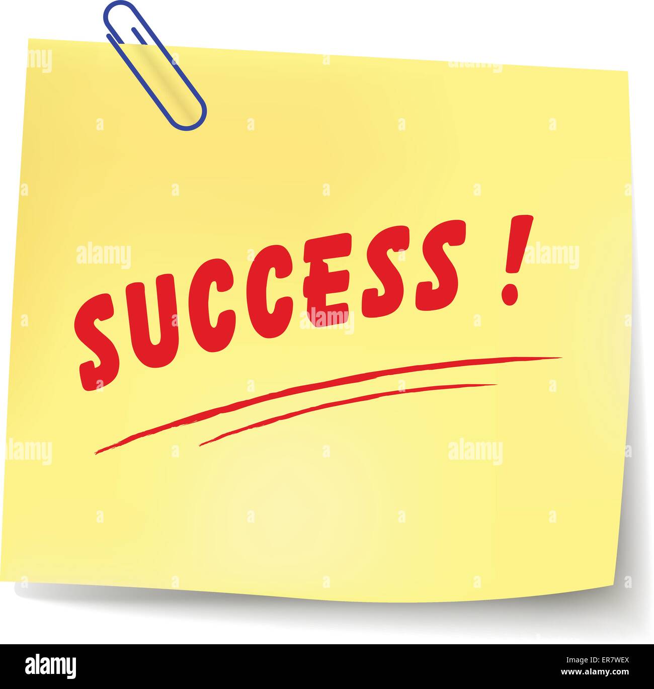 Vektor-Illustration der Erfolgsmeldung Papier auf weißem Hintergrund Stock Vektor