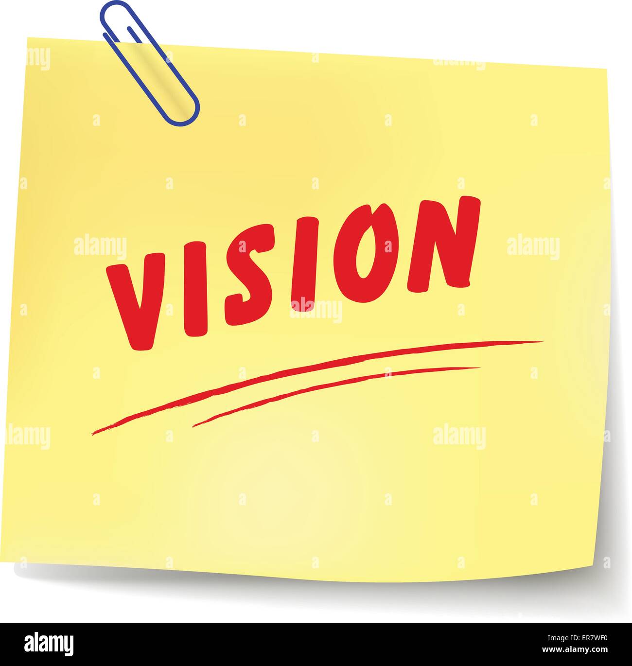 Vektor-Illustration der Vision Papier Nachricht auf weißem Hintergrund Stock Vektor