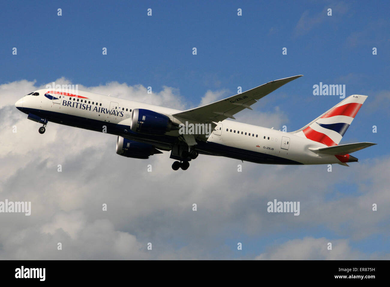 BRITISH AIRWAYS BA 787 DREAMLINER AUSZIEHEN Stockfoto