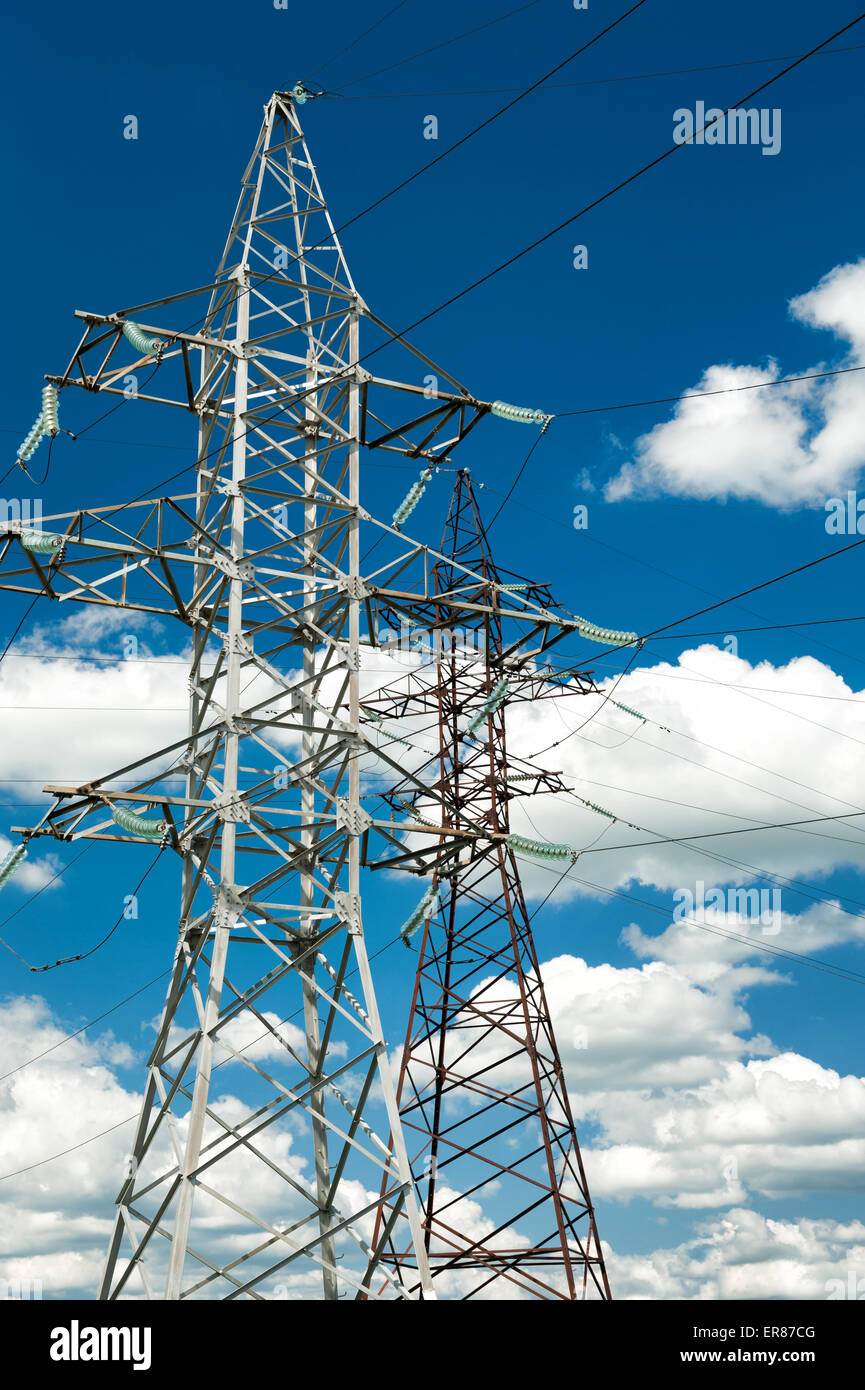 Elektrische Hochspannungsleitung Stockfoto