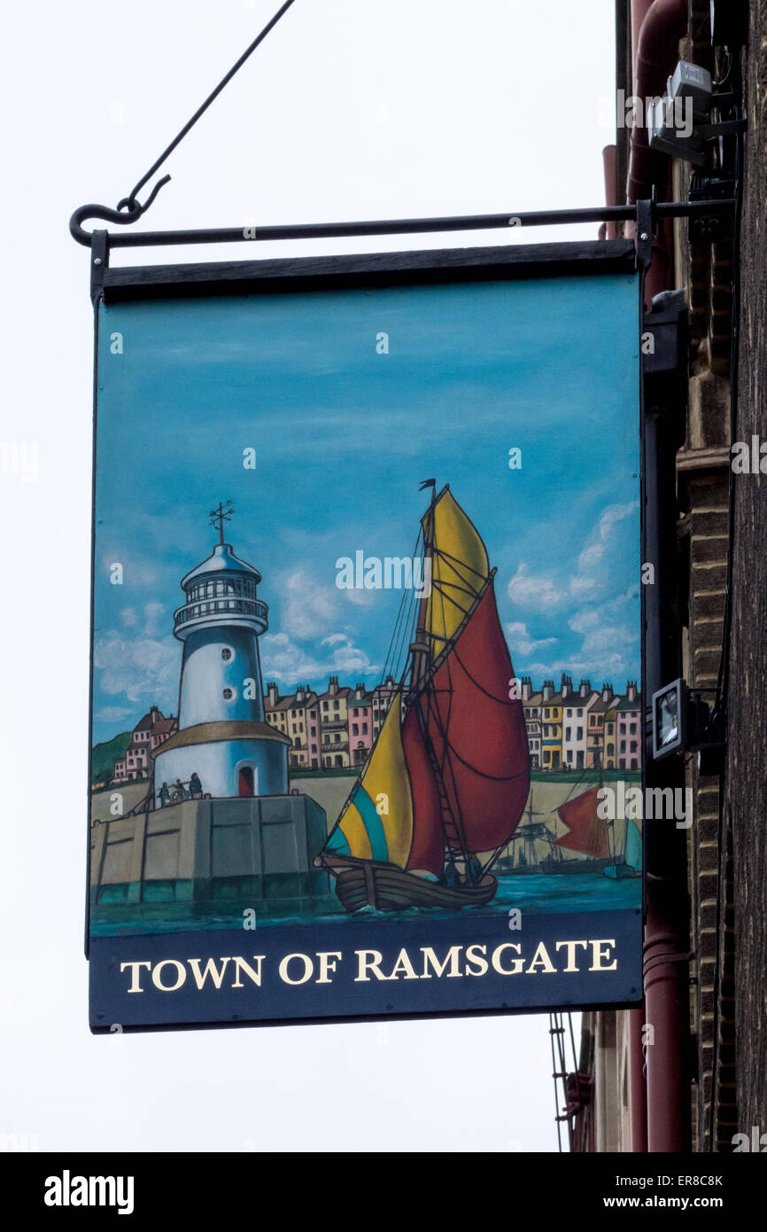 Stadt von Ramsgate Pub Schild, Wapping, London, UK Stockfoto