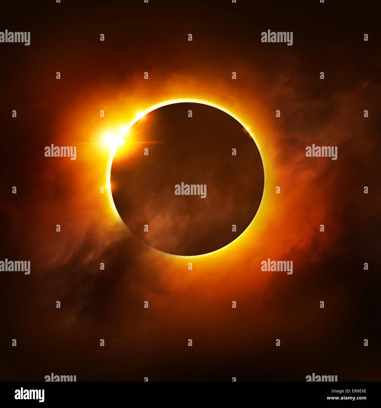 Eine totale Sonnenfinsternis von der so.-Abbildung. Stockfoto