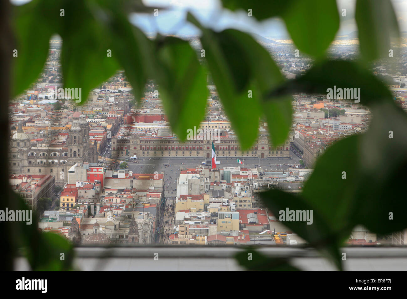 Erhöhte Ansicht der Zocalo durchschaut lässt Stockfoto
