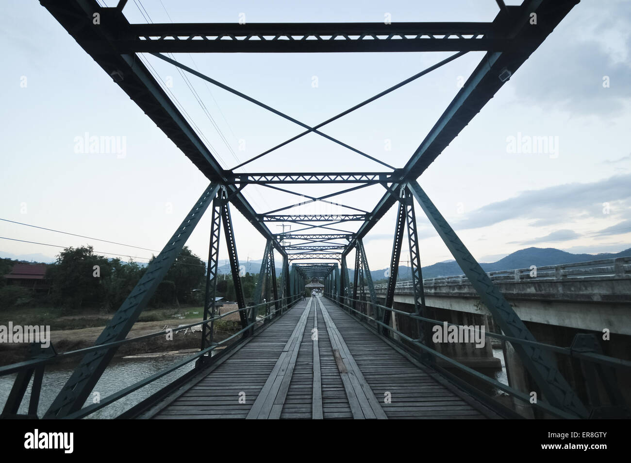 Antike Denkmal-Brücke von WWII im Bezirk Pai, Mae Hong Sorn Thailand Stockfoto