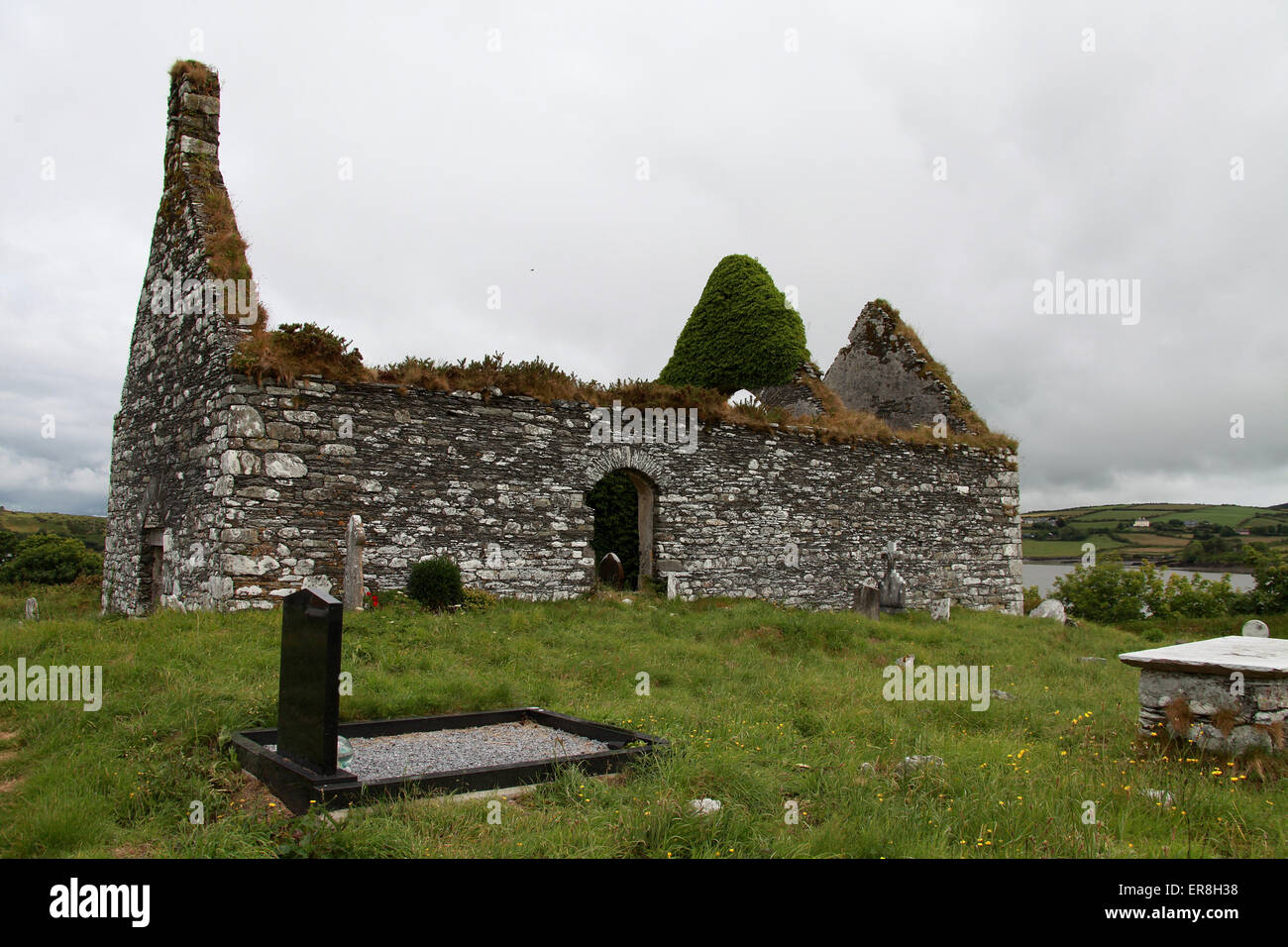 Tullagh Kirchenruine in der Nähe von Baltimore in West Cork Stockfoto