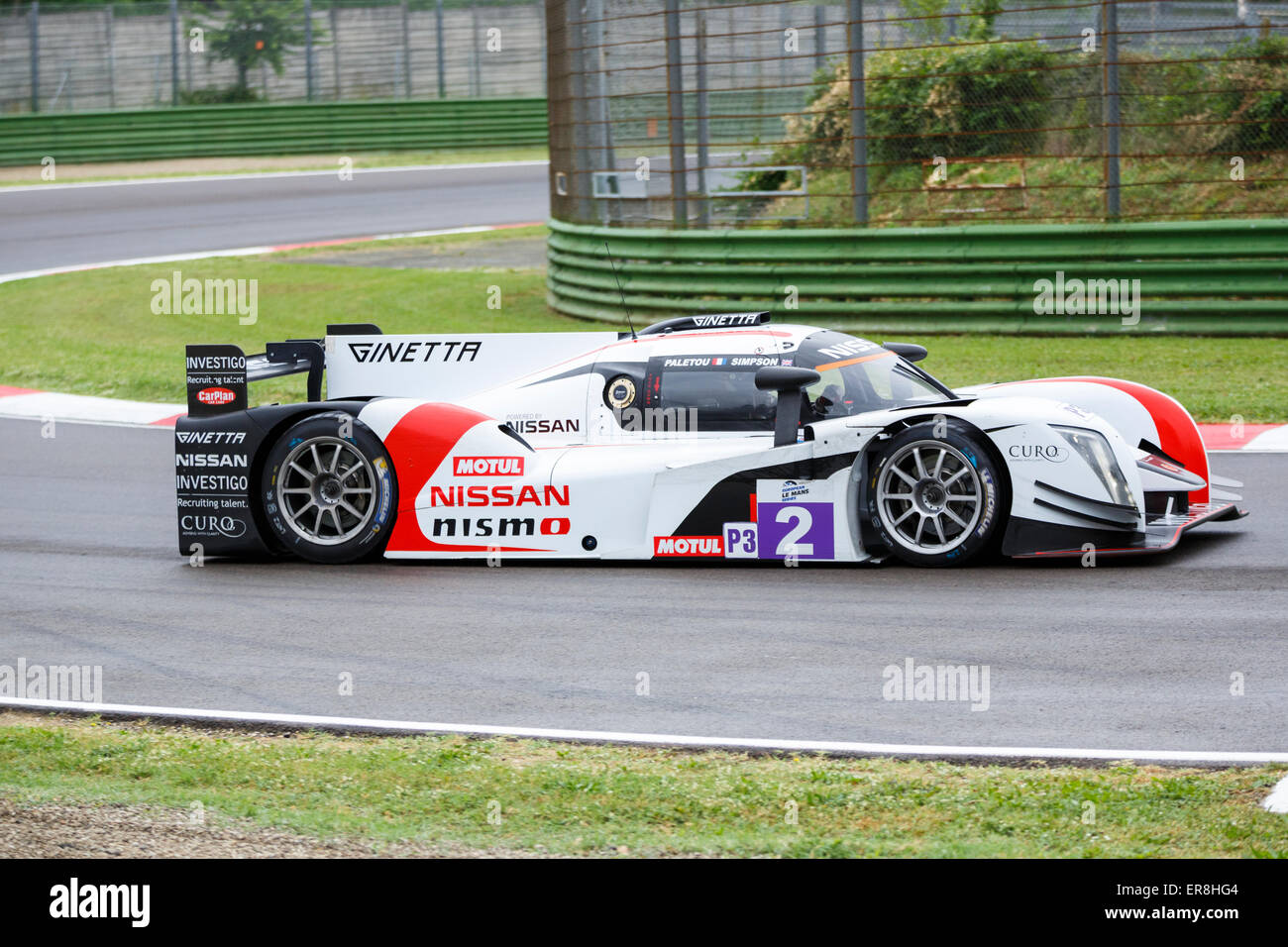 Imola, Italien – 16. Mai 2015: Ginetta – Nissan von Thiriet durch LNT Team, angetrieben von Michael Simpson in Aktion während der Le Mans Stockfoto