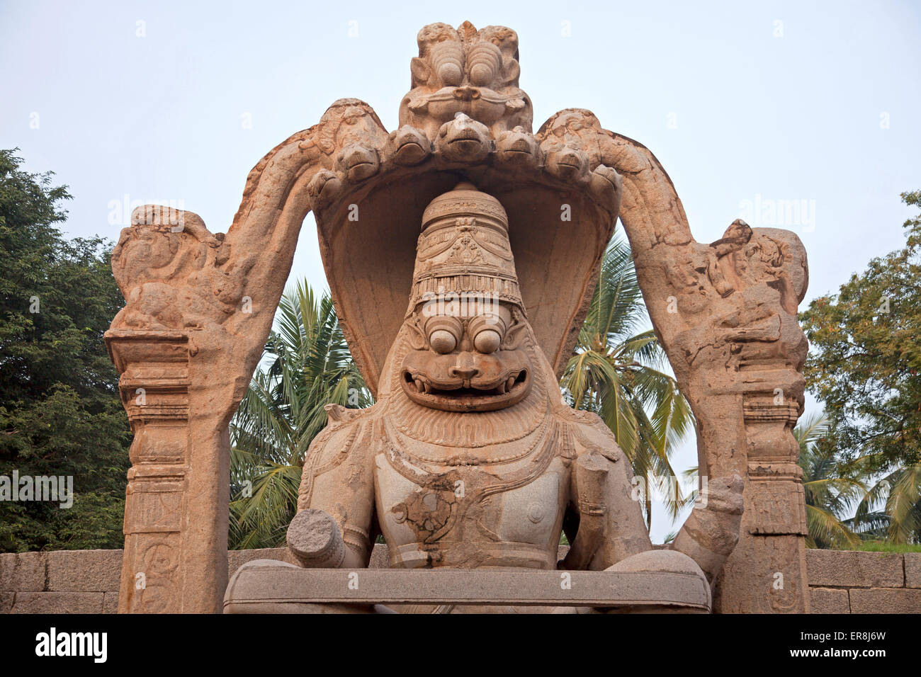 Hindu-Gott Narasimha Vigraha Hampi, Karnataka, Indien, Asien Stockfoto