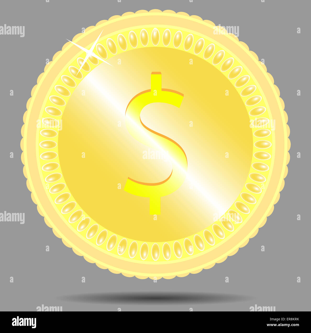 Dollar Münze. Unternehmensfinanzierung Reichtum, Geld und Geld. Vektor-illustration Stockfoto