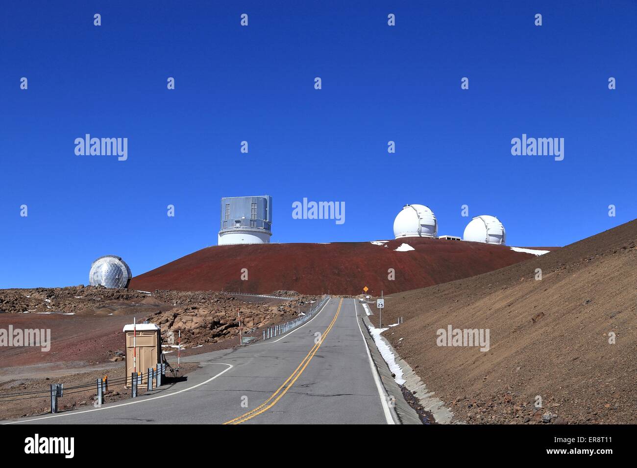 Der Mauna Kea Sternwarten - eine unabhängige Sammlung von astronomischen Forschungseinrichtungen auf der big Island von Hawaii, USA Stockfoto