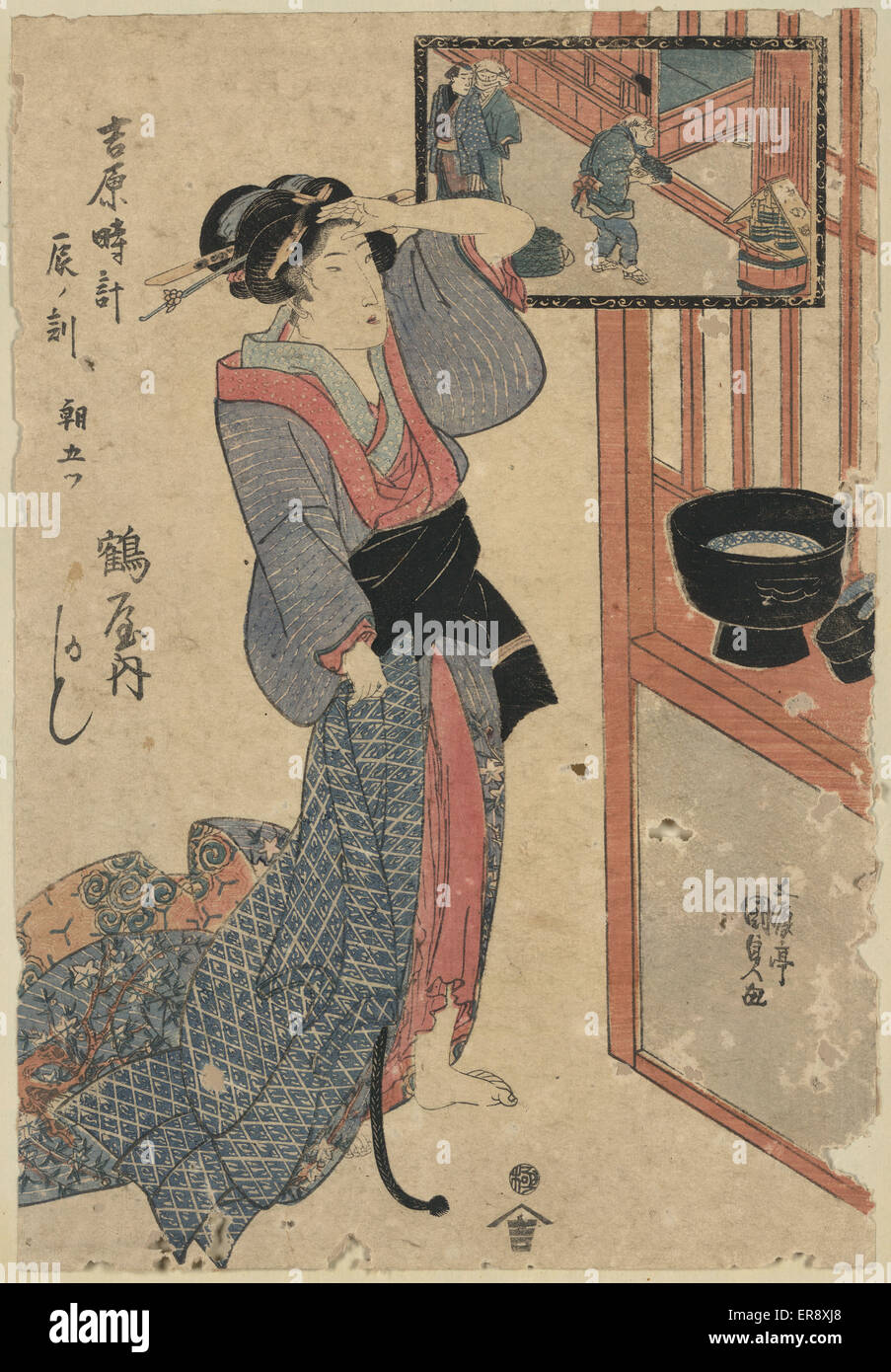 Tatsunokoku Asa Itsutsu (8 Uhr): Der Kurtisane Kashiku von Tsu Stockfoto