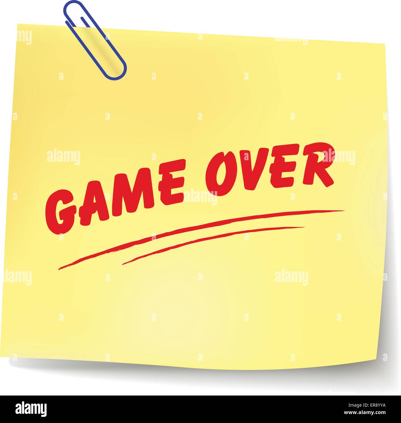 Vektor-Illustration des Spiels über Nachricht auf weißem Hintergrund Stock Vektor