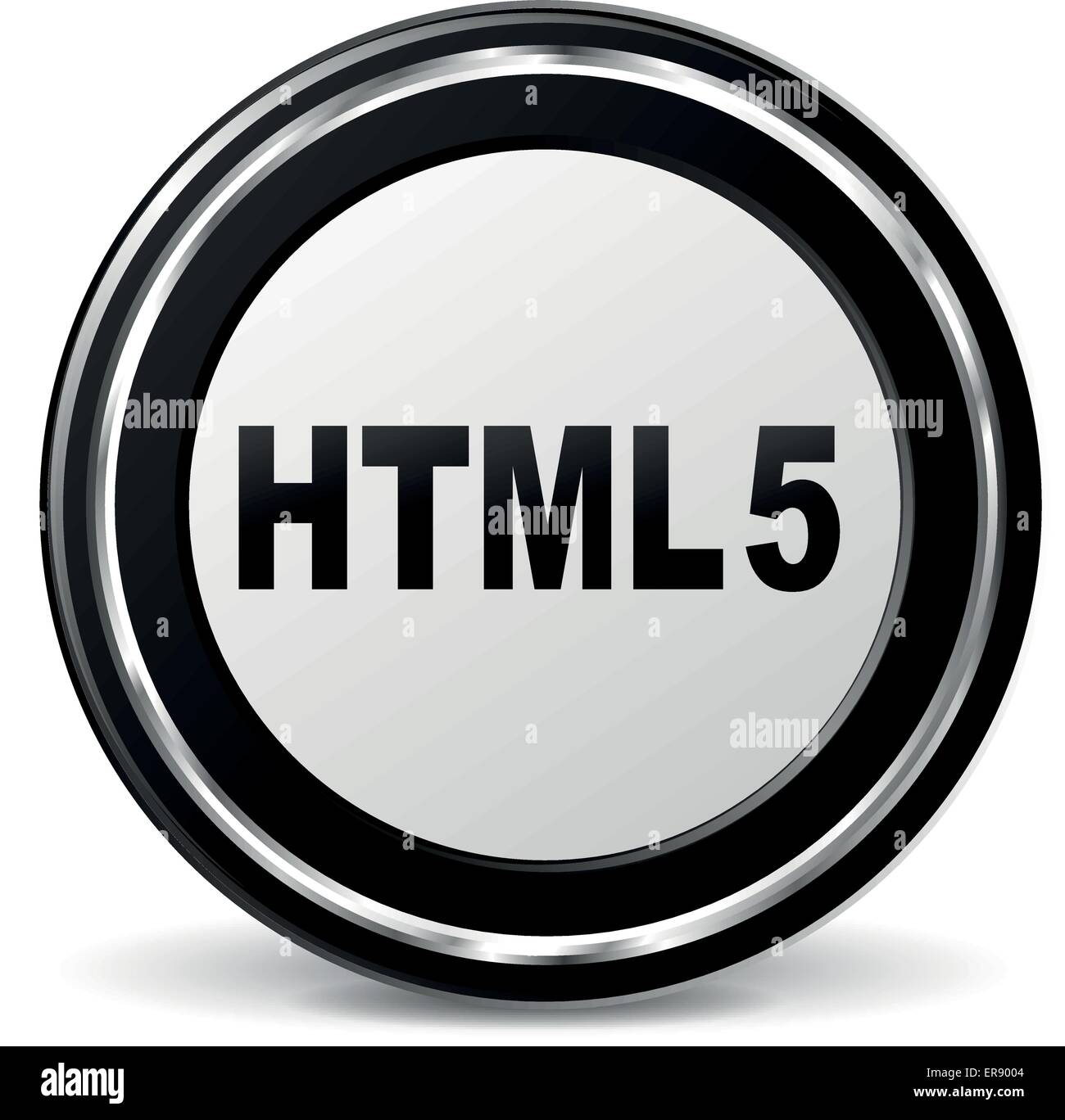 Vektor-Illustration von html 5 Metall Symbol auf weißem Hintergrund Stock Vektor
