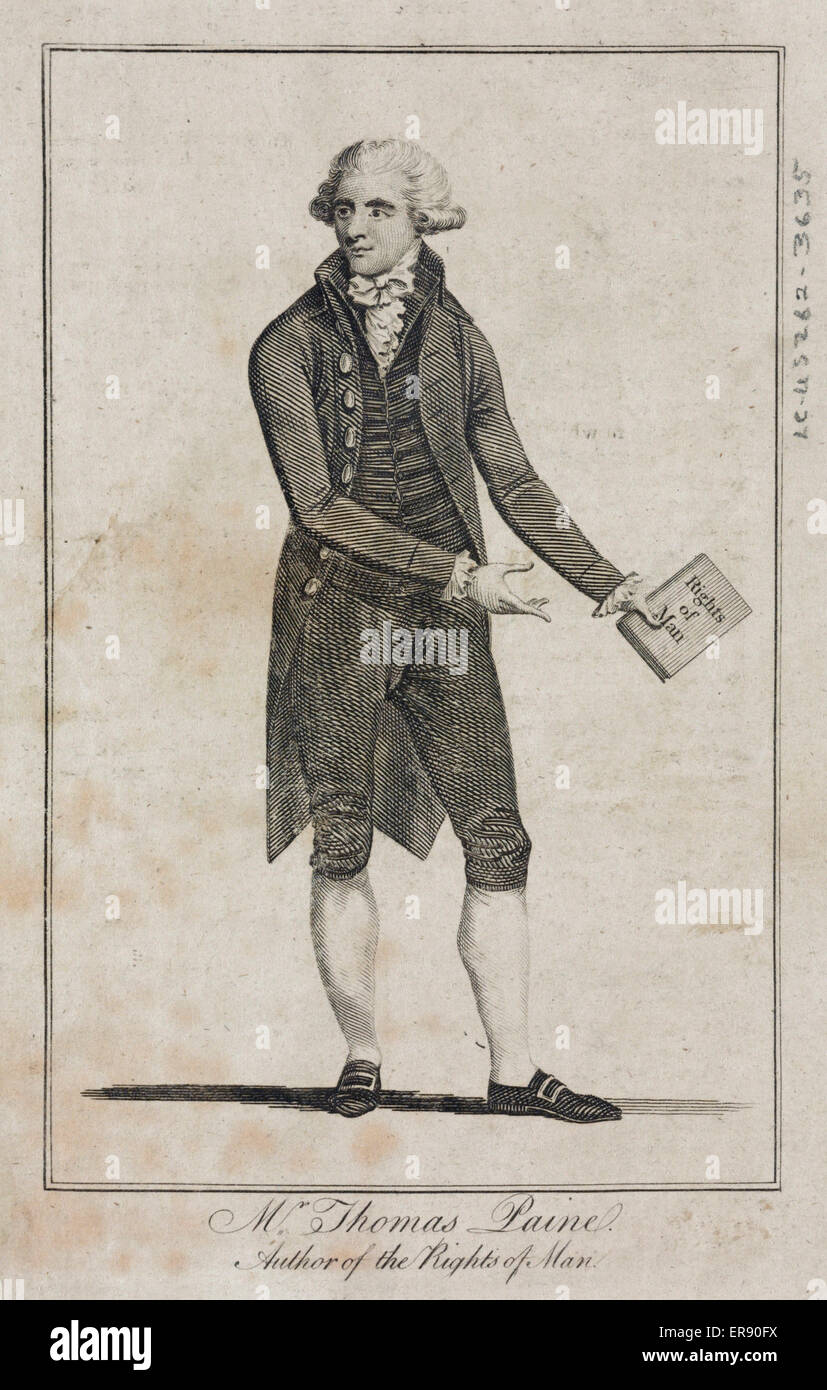 Mr. Thomas Paine : Autor der Rechte des Menschen Stockfoto
