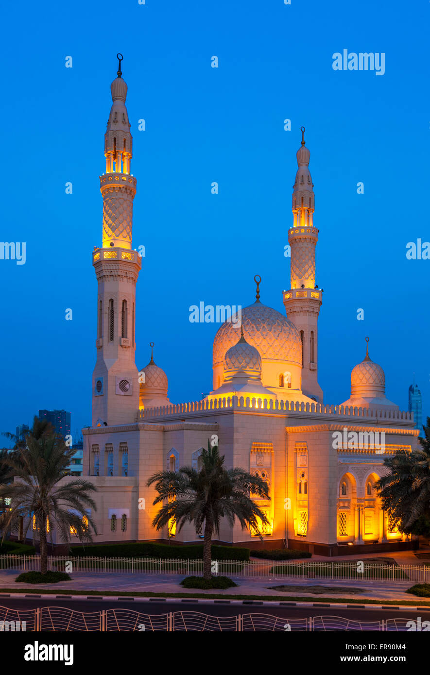 Dubai Jumeirah Moschee, Dubai, Vereinigte Arabische Emirate, Vereinigte Arabische Emirate, Naher Osten Stockfoto