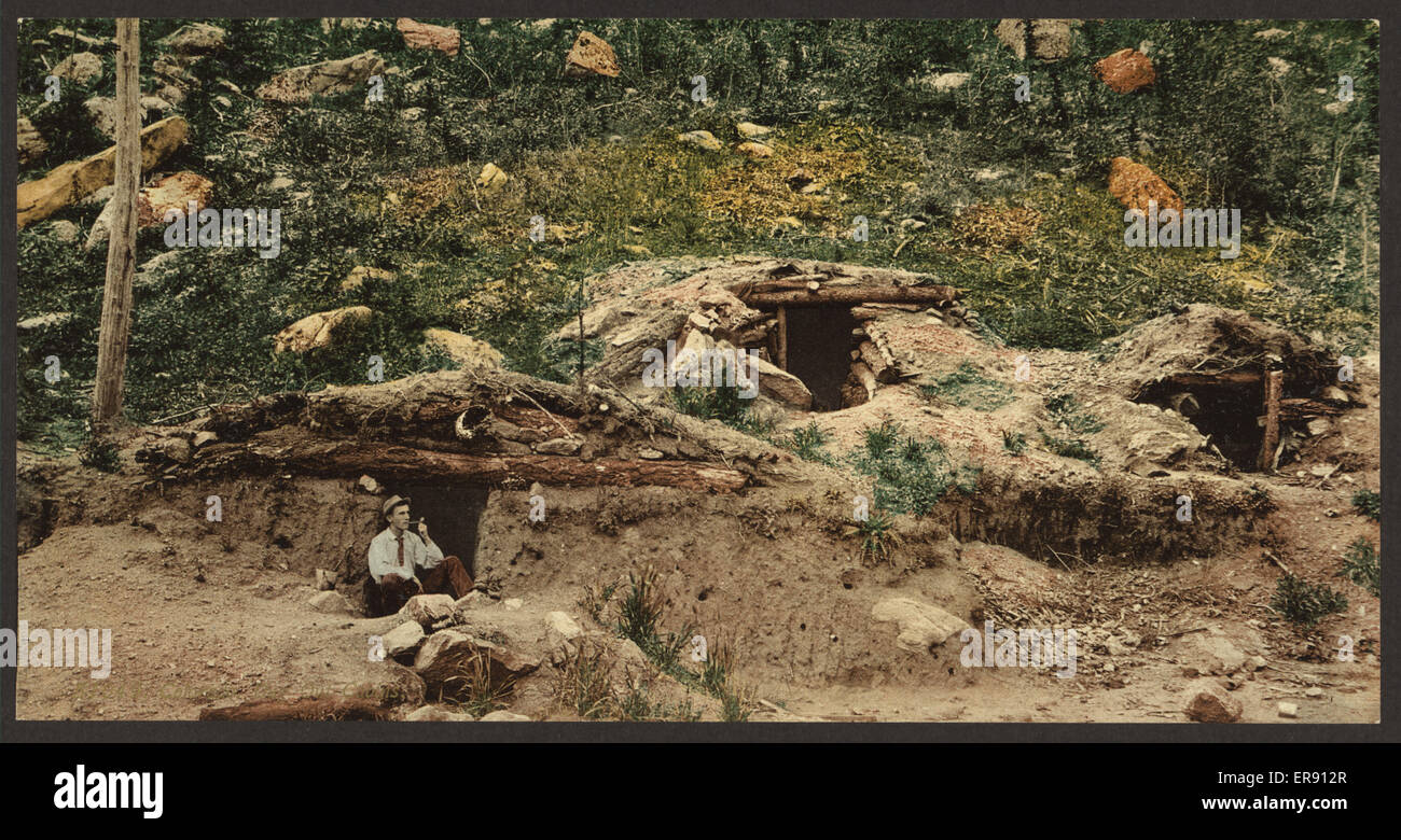 Colorado. Ausgegraben Kabinen Stockfoto