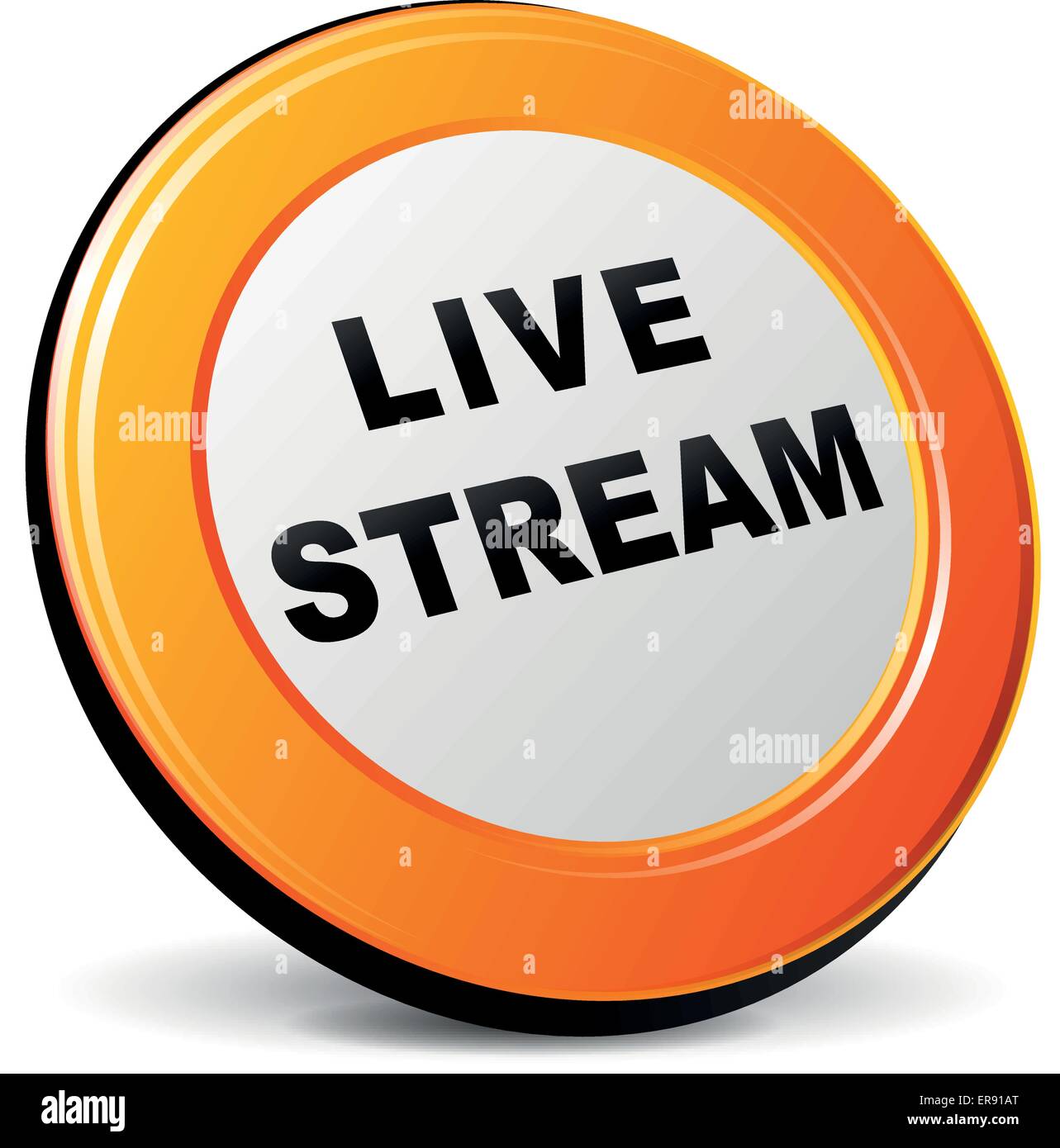 Vektor-Illustration der Orange 3D-Symbol live-Stream Stock Vektor