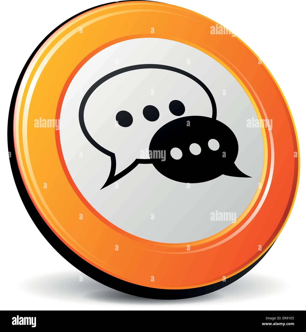 Vektor-Illustration der Orange 3d Chat-Symbol Stock Vektor