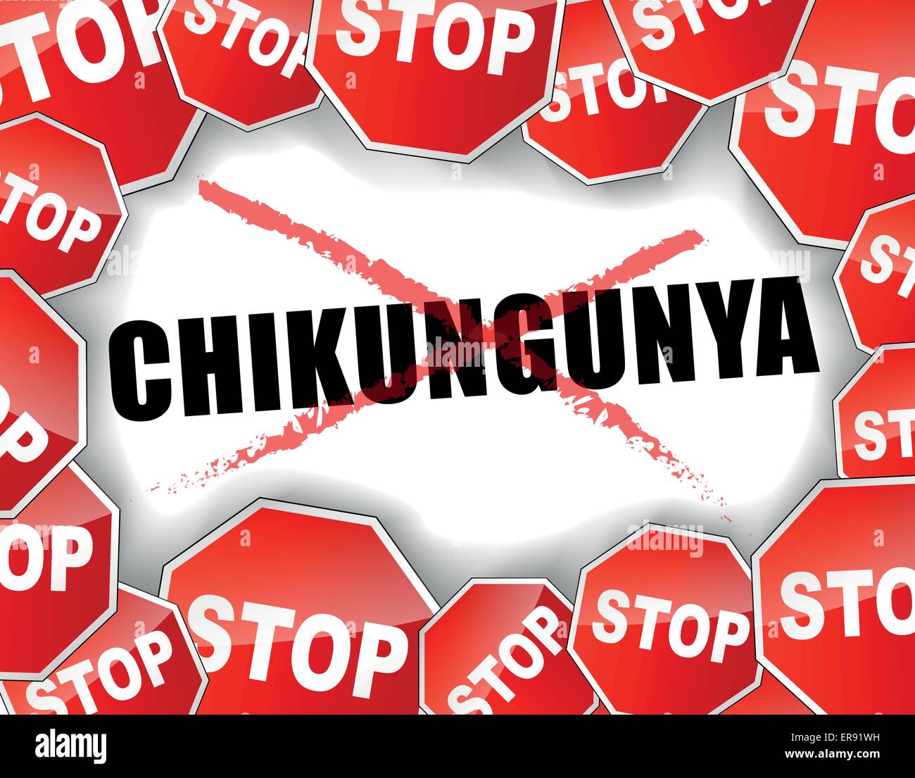 Vektor-Illustration von Stop Chikungunya-Epidemie-Konzept Stock Vektor