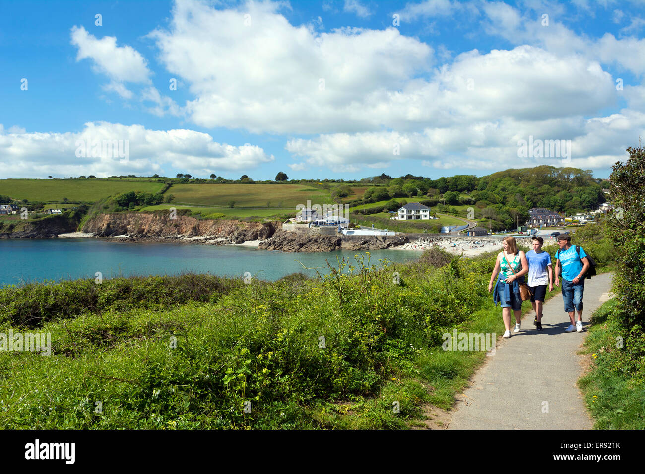 Passanten südwestlich Küstenweg in der Nähe von Falmouth in Cornwall, Großbritannien Stockfoto