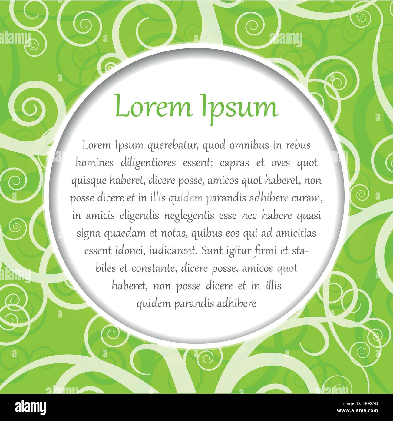 Vektor-Illustration des grünen Rahmens mit weißen runden Stock Vektor