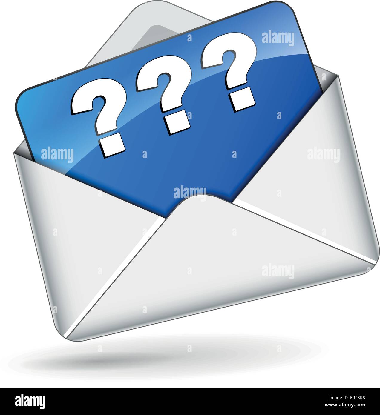 Vektor-Illustration der Fragezeichen-Briefumschlag-Symbol auf weißem Hintergrund Stock Vektor