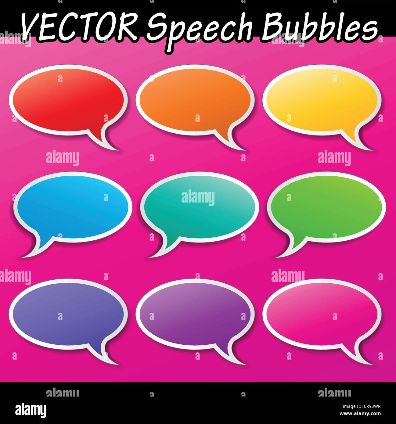 Vektor-Illustration von Sprechblasen Bühnenbild Stock Vektor