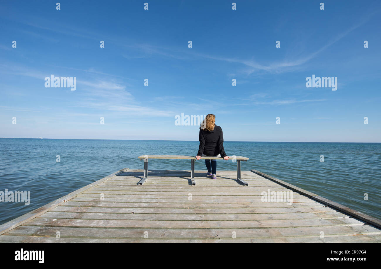 Meer, denken, nachdenken Stockfoto