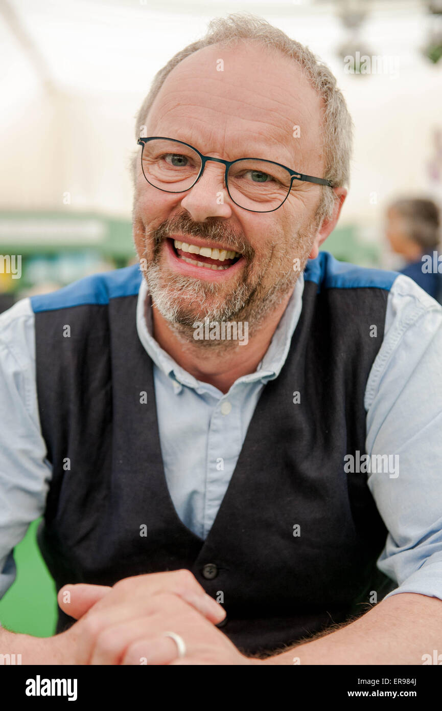 Heu auf Wye, UK Mittwoch 27 Mai 2015 Bild: Robert Llewellyn Re: Hay Festival 2015 findet in Hay on Wye, Powys, Wales Stockfoto