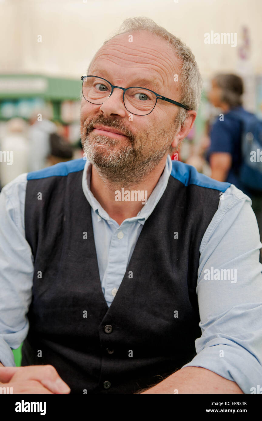 Heu auf Wye, UK Mittwoch 27 Mai 2015 Bild: Robert Llewellyn Re: Hay Festival 2015 findet in Hay on Wye, Powys, Wales Stockfoto