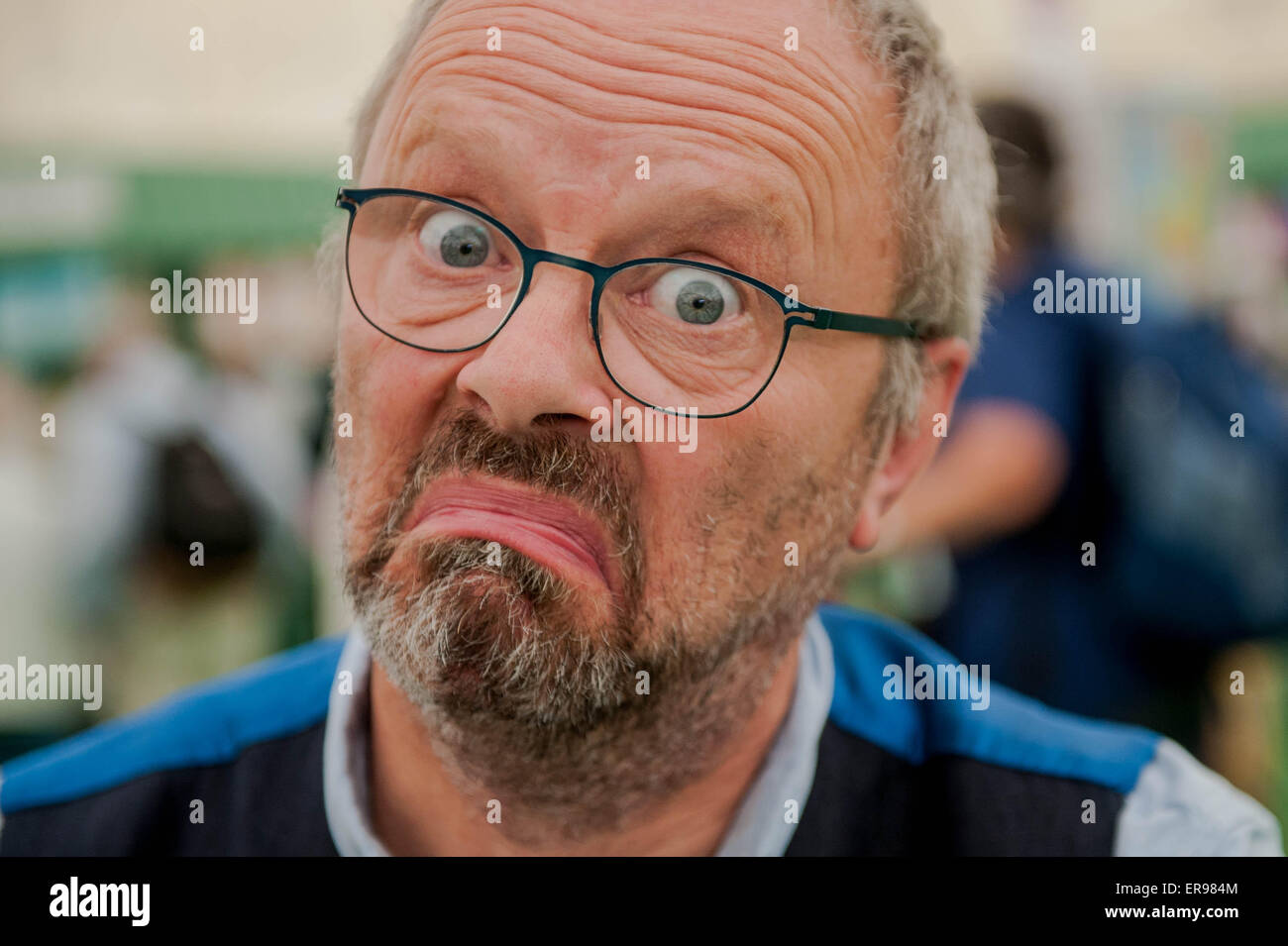 Heu auf Wye, UK Mittwoch 27 Mai 2015 Bild: Robert Llewellyn Re: Hay Festival 2015 findet in Hay on Wye, Powys, Wales Stockfoto