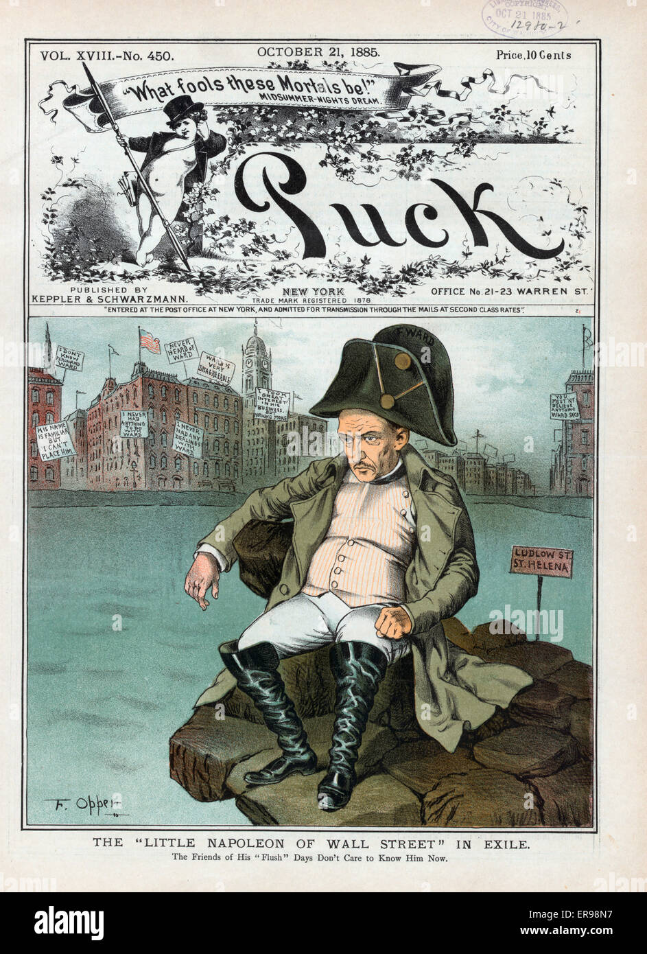 Der kleine Napoleon der Wall Street im Exil Stockfoto