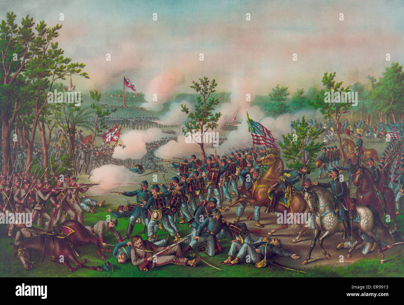 Schlacht von Atlanta, Amerikanischer Bürgerkrieg. Der Tod von General James B. McPherson. 22. Juli 1864. Armee der Tennessee tätig. 22. Juli 1864 Stockfoto