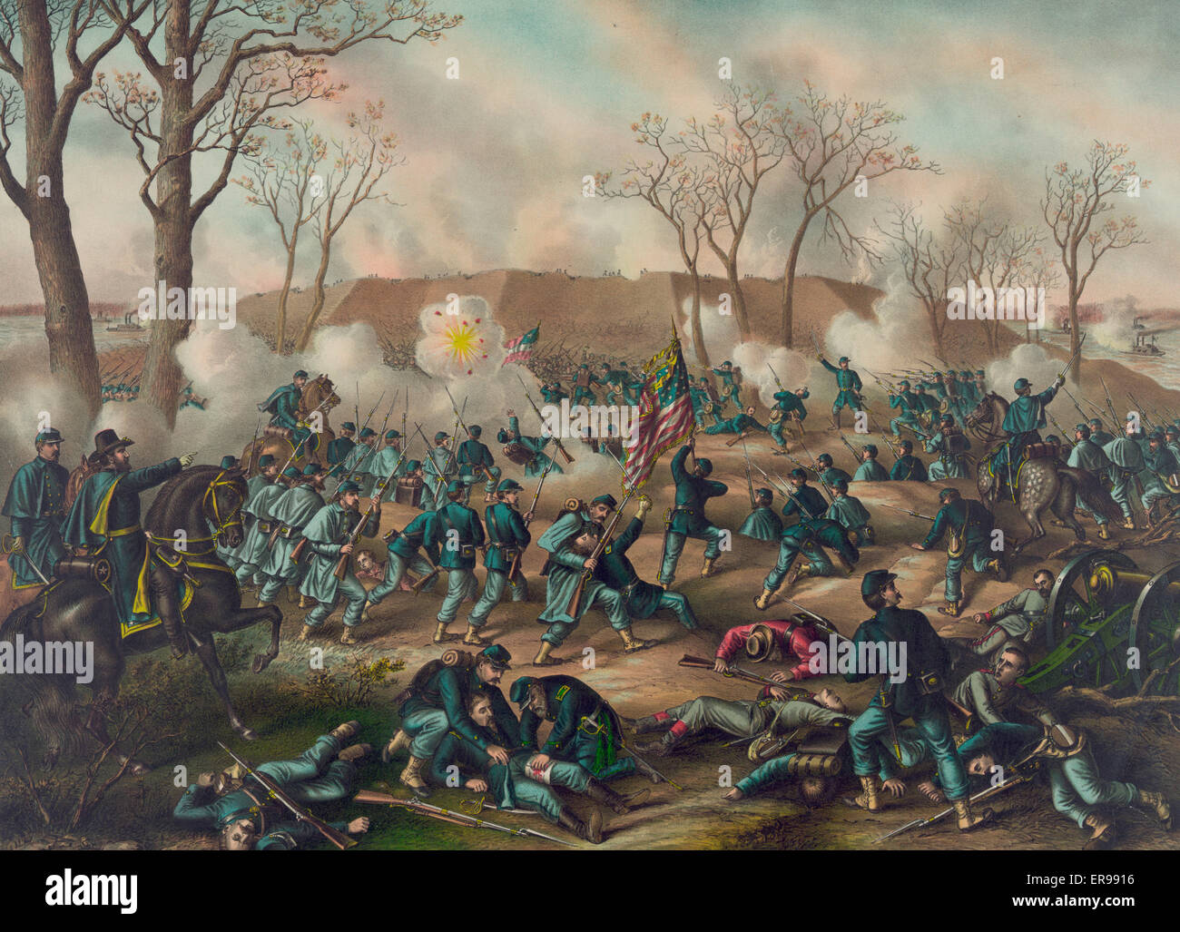 Schlacht von Fort Donelson, amerikanischer Bürgerkrieg Stockfoto