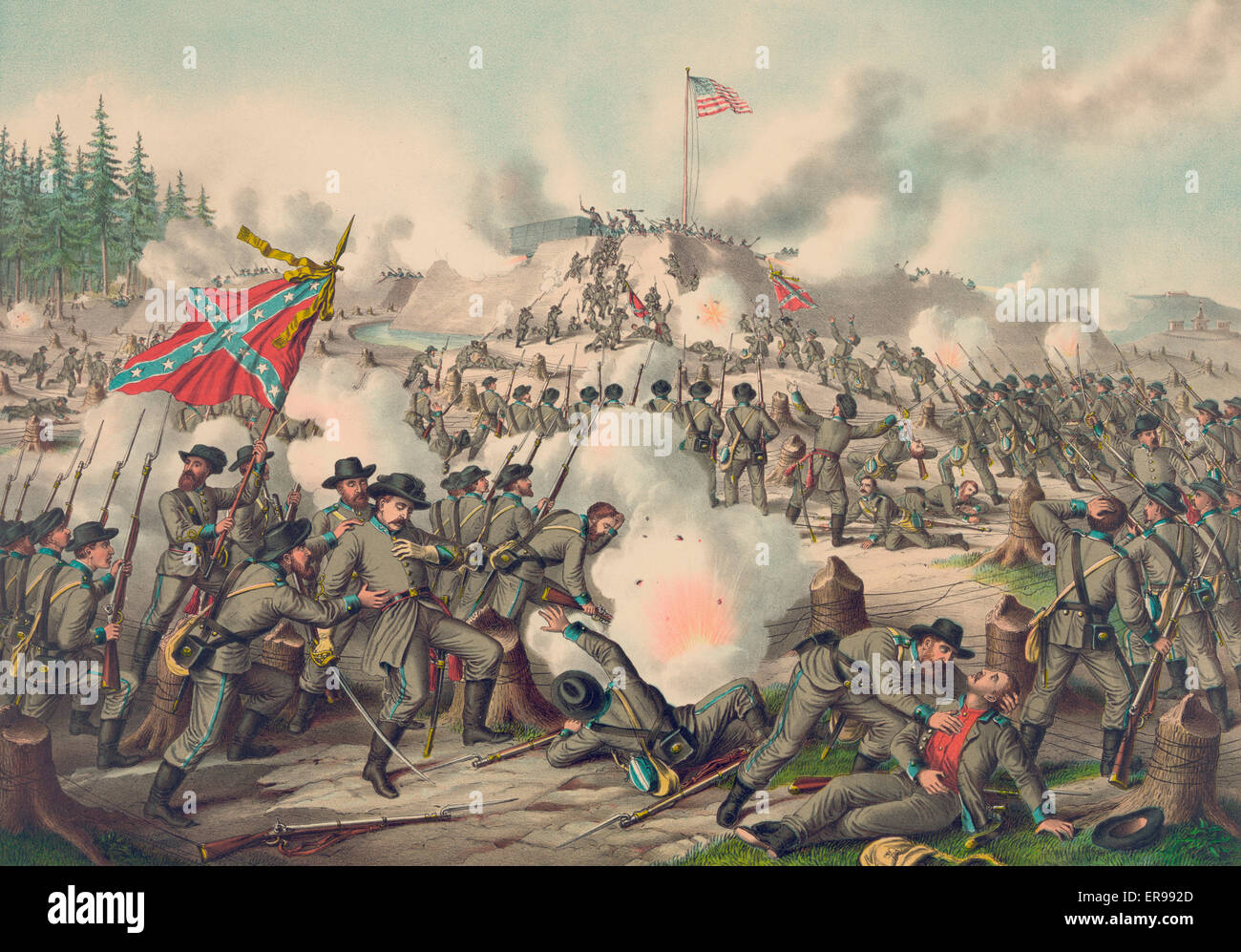 Angriff auf Fort Sanders, amerikanischer Bürgerkrieg Stockfoto