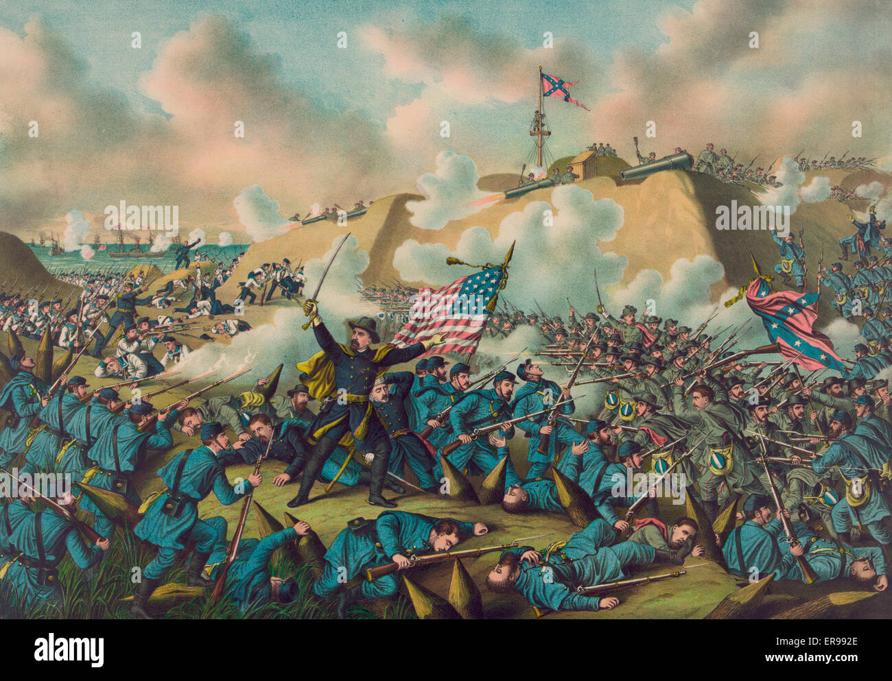 Festnahme von Fort Fisher, amerikanischer Bürgerkrieg Stockfoto